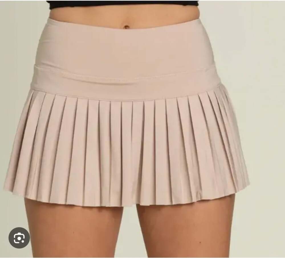 Gold Hinge Skort Womens Large Beige Solid Pleated Athletic Tennis Golf Stretch
